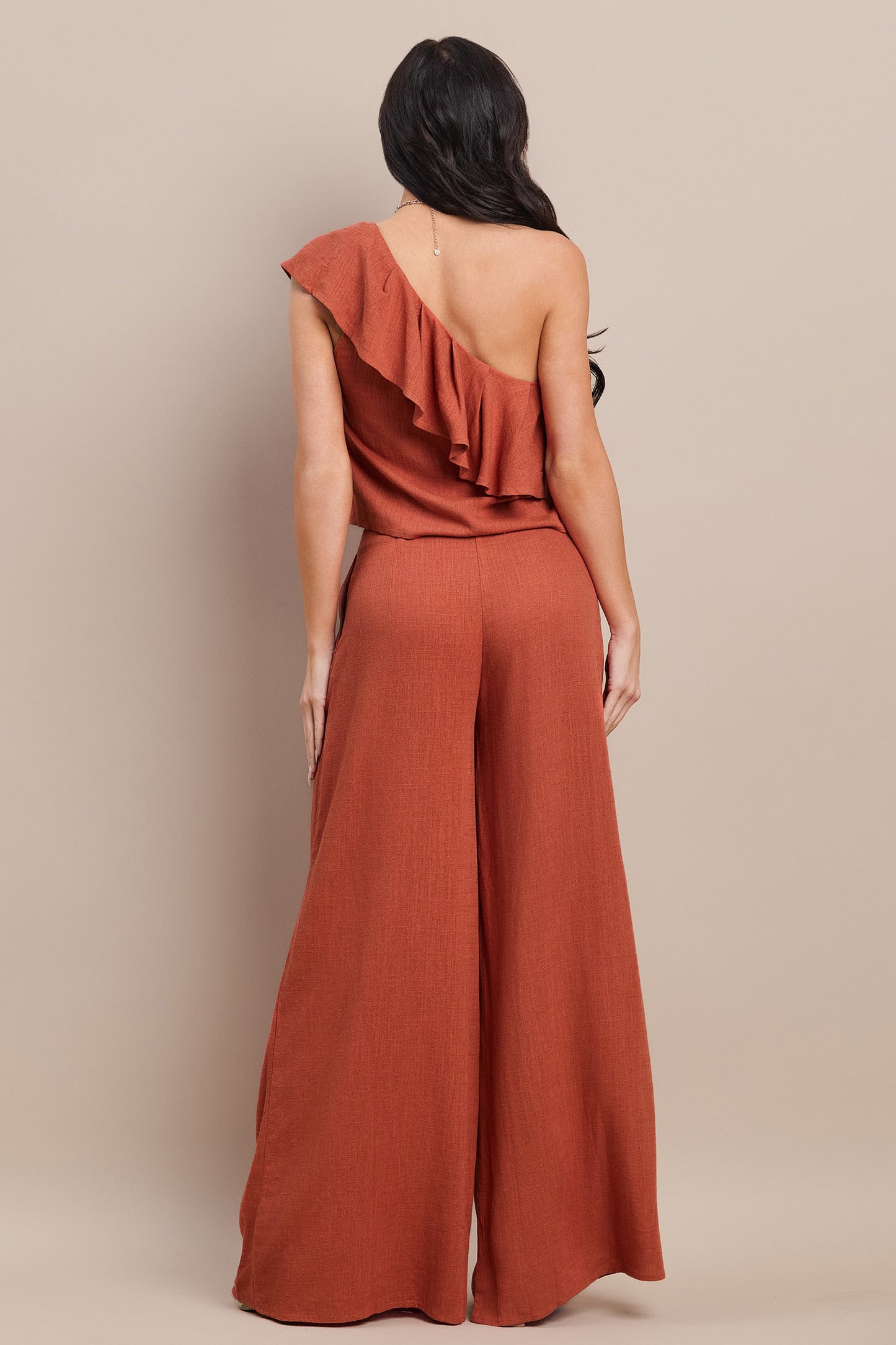 Linen One Shoulder Set