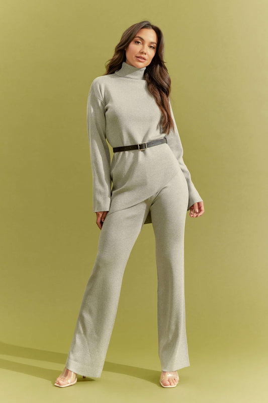 Asymmetrical Top and Pants Set