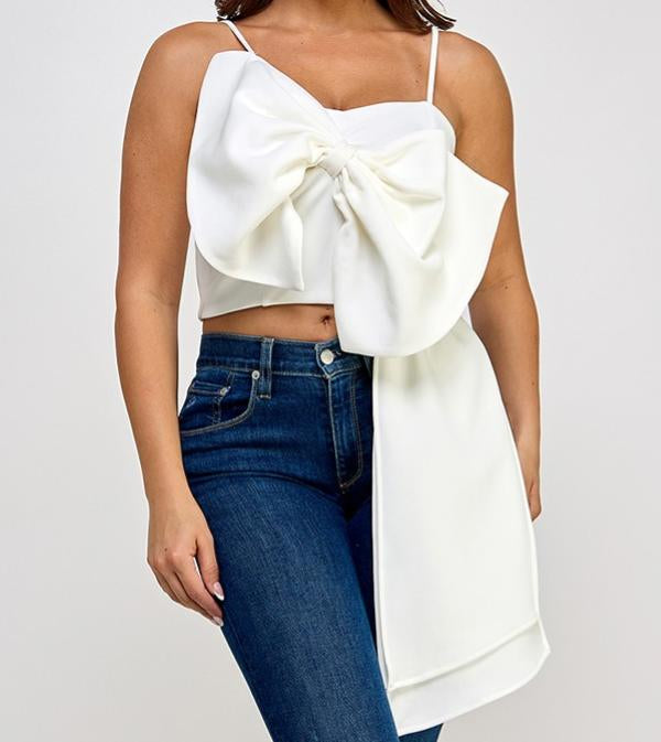 Bow Detail Top - White