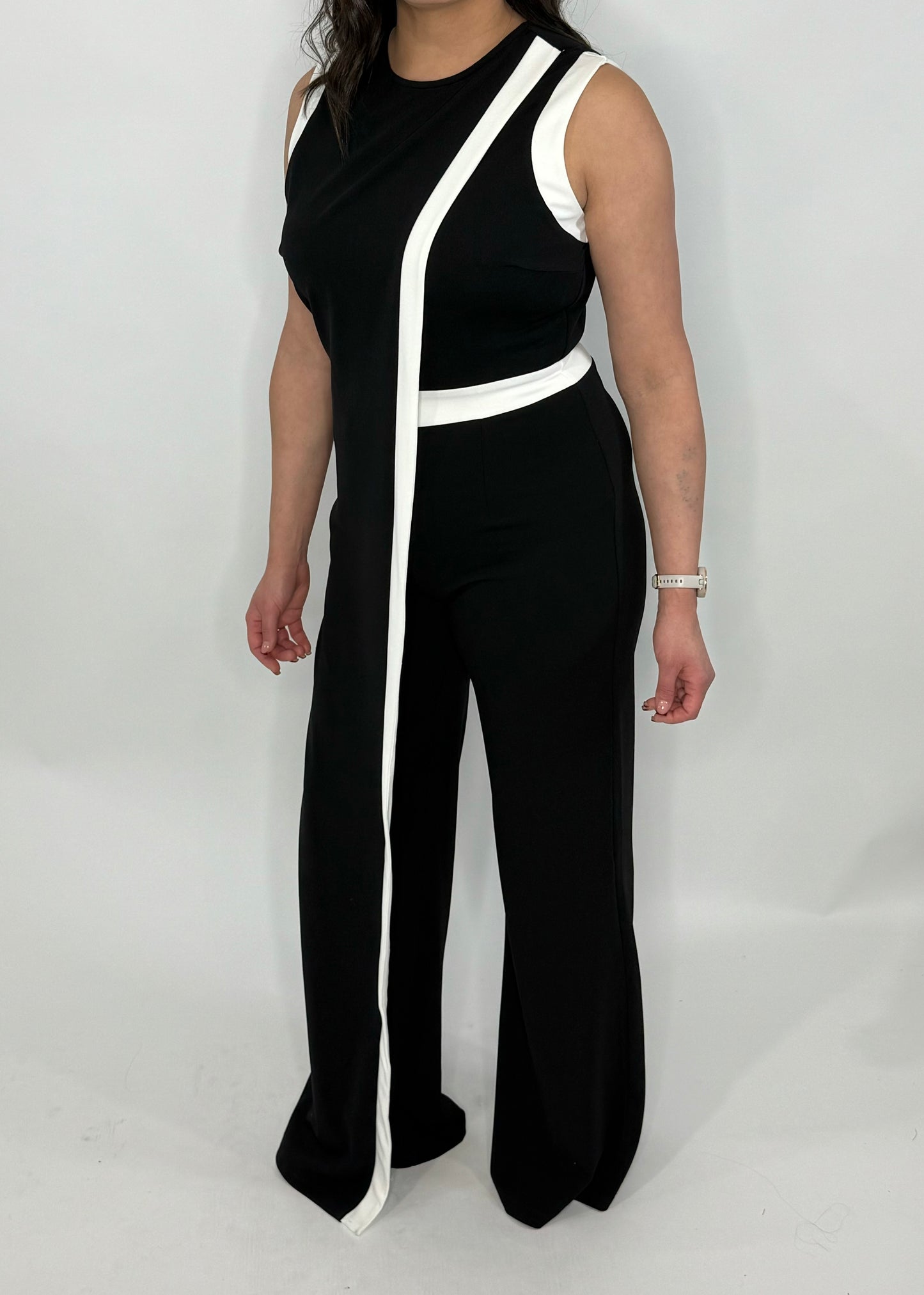 Color Combined Fashion Jumpsuit
