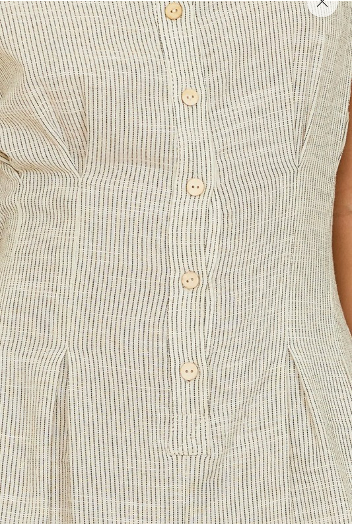 Striped Linen Cut Out Back Jumpsuit