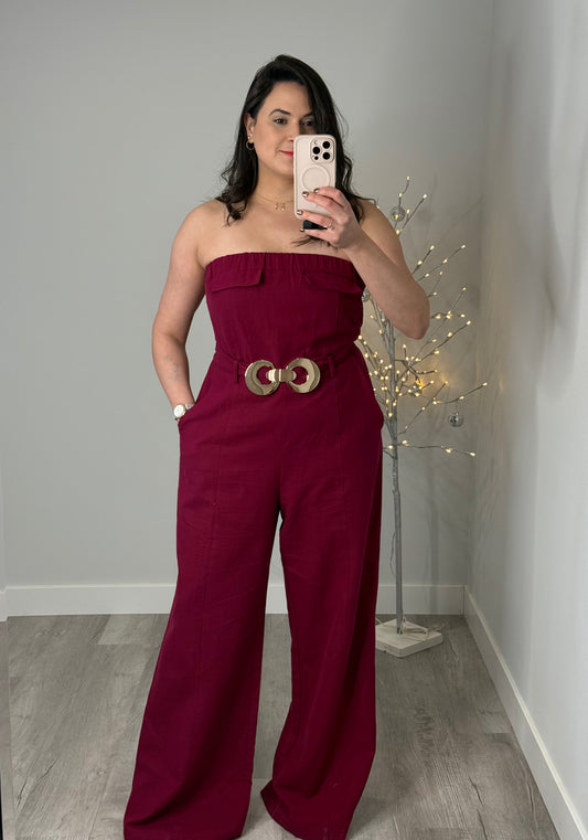 Off Shoulder Woven Jumpsuit