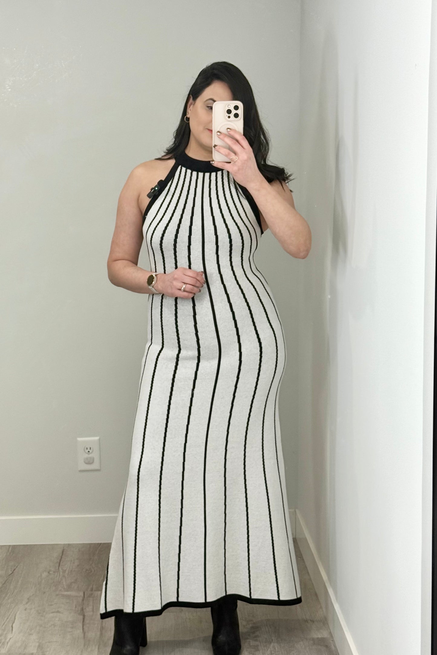 Stripe Knit Maxi Dress