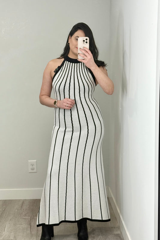 Stripe Knit Maxi Dress