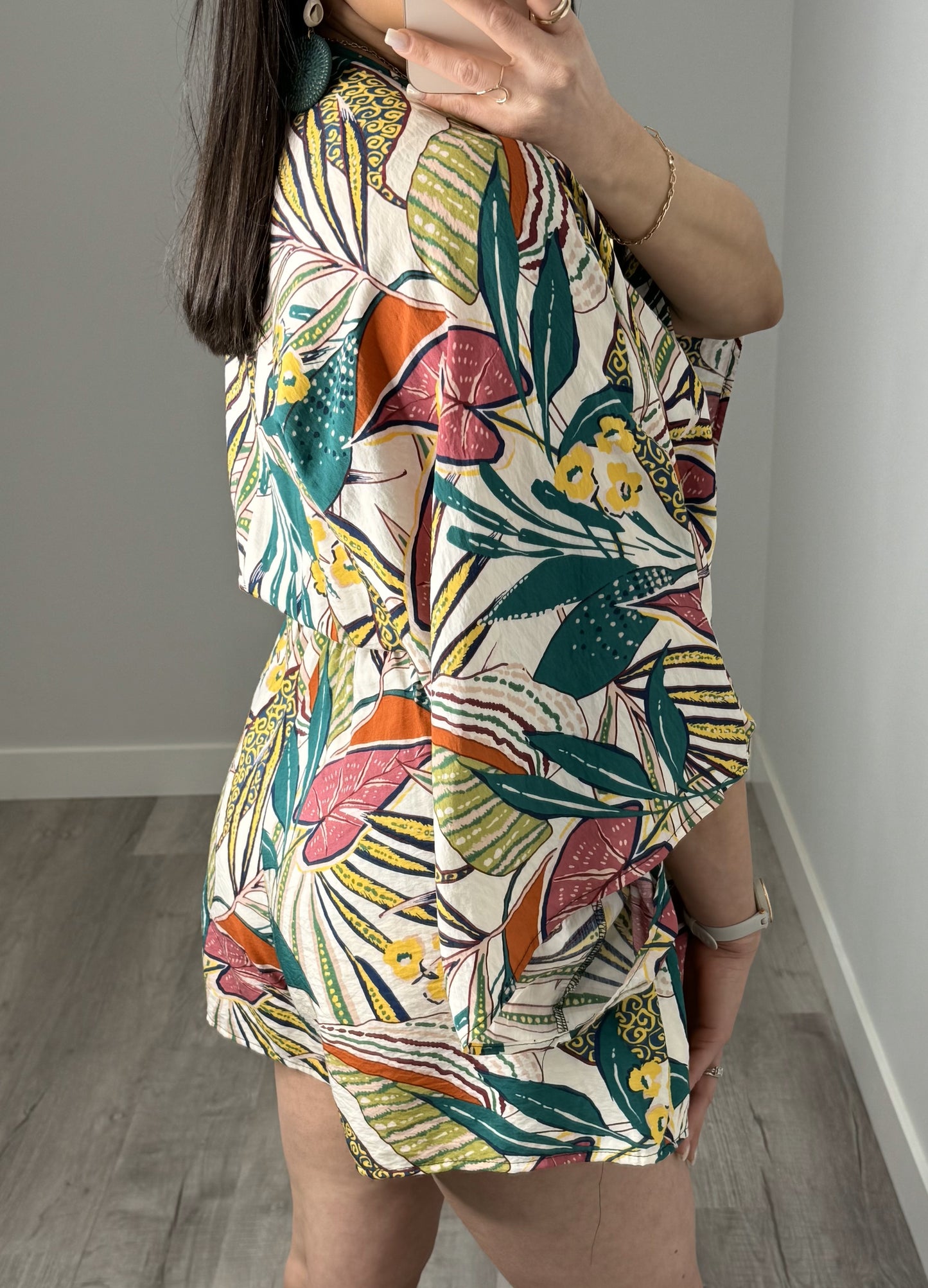 Tropical Print Romper