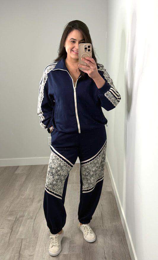 Navy and Beige Travel Set