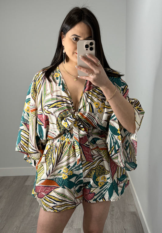 Tropical Print Romper